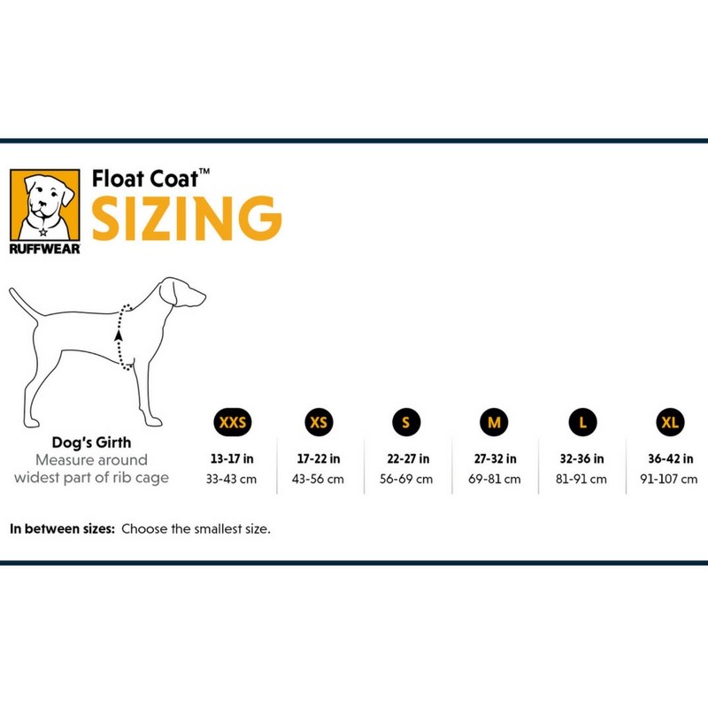 Float Coat size chart